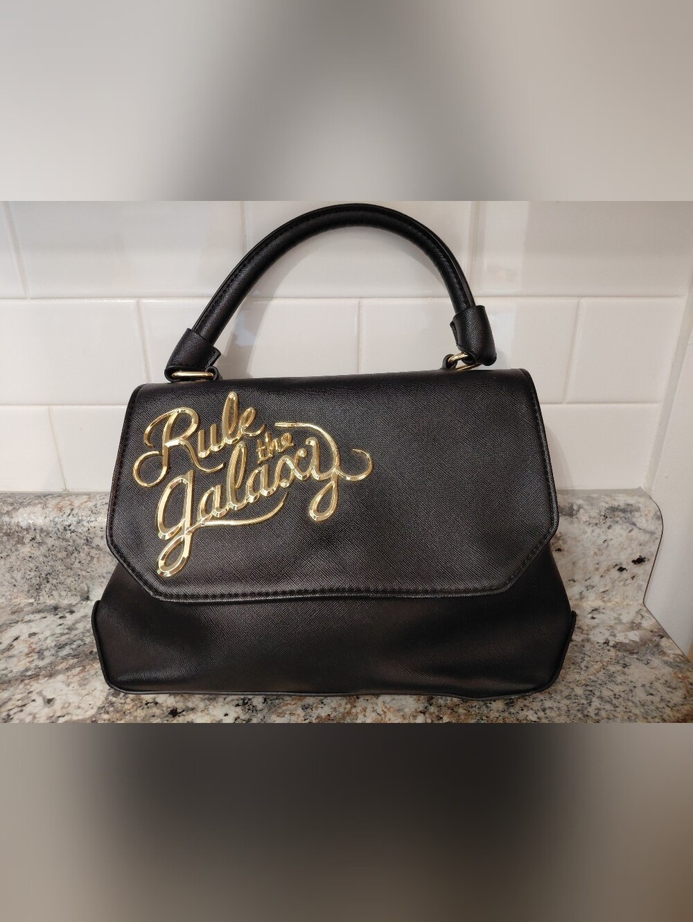 Cool Loungefly Star Wars Black Faux Leatherl Purse Gold Rule the Galaxy